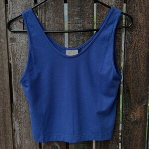 Miakoda Bamboo & Organic Cotton Crop Tank 2.0 In Blue Sz XL